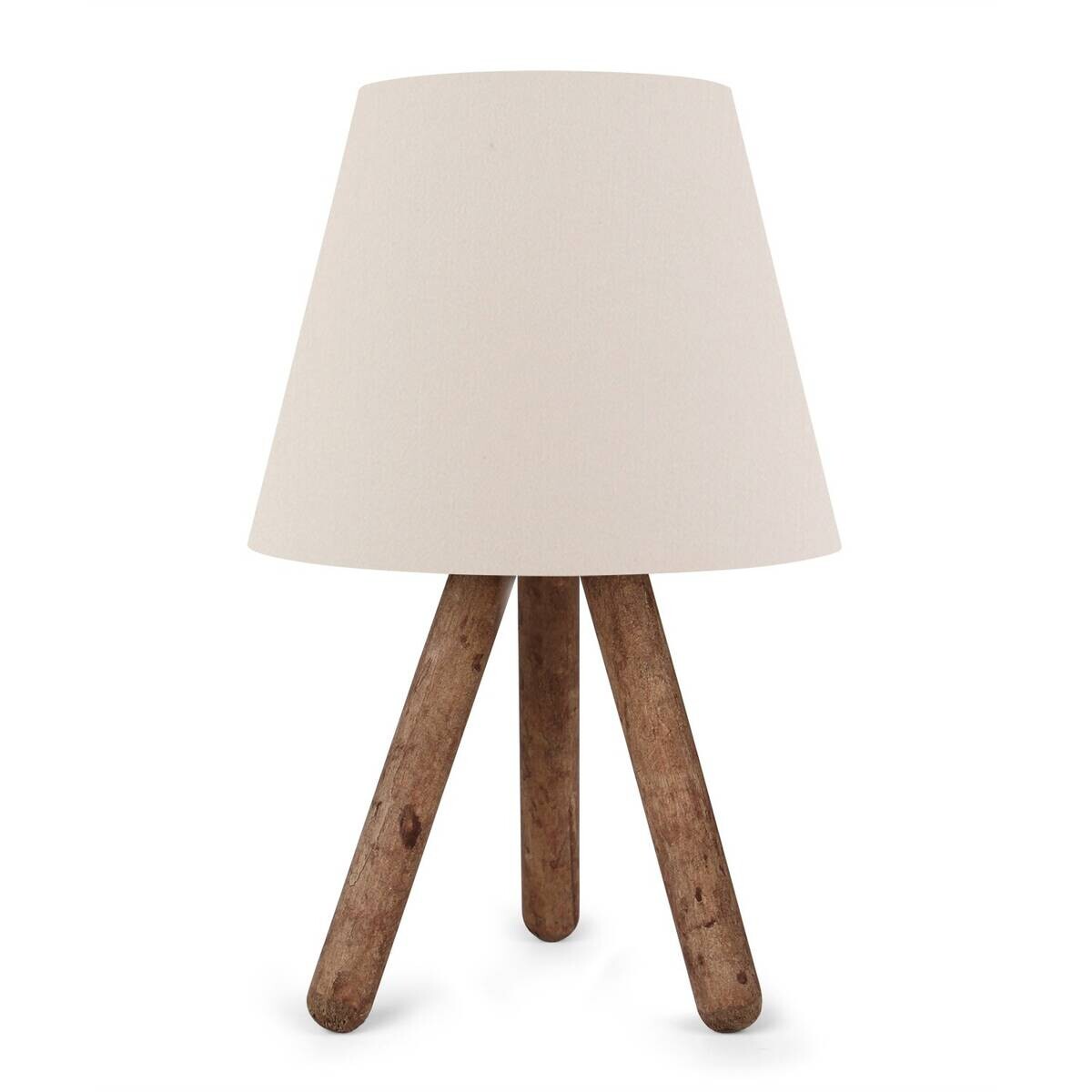 Tischleuchte creme Holz PVC B/H/T/L: ca. 17x33x17x22 cm E27 1 Brennstellen