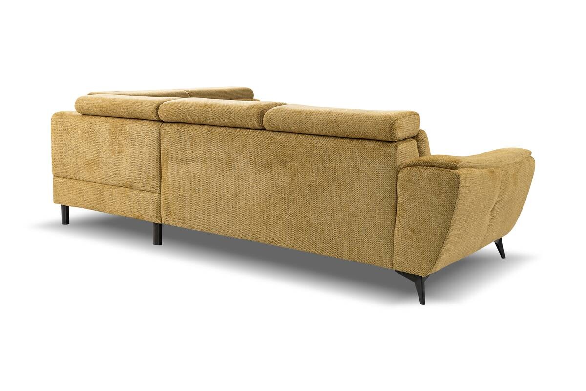 Ecksofa mit Bettfunktion und Bettkasten senf Microfaser B/H/T: ca. 274x82x231 cm