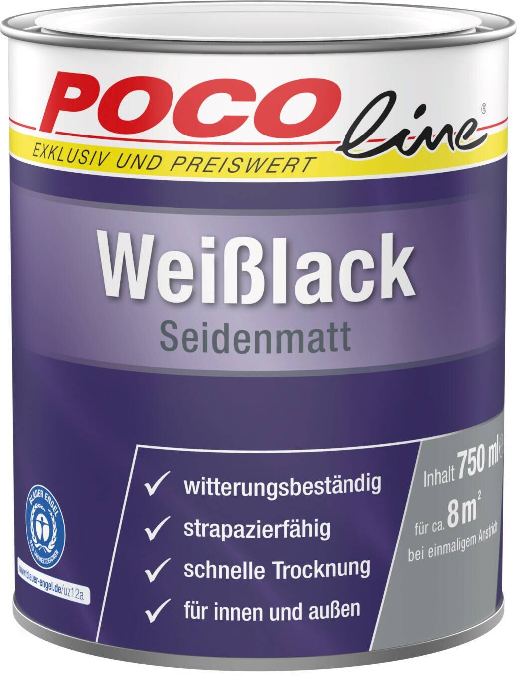 POCOline Weißlack weiß seidenmatt ca. 0,75 l