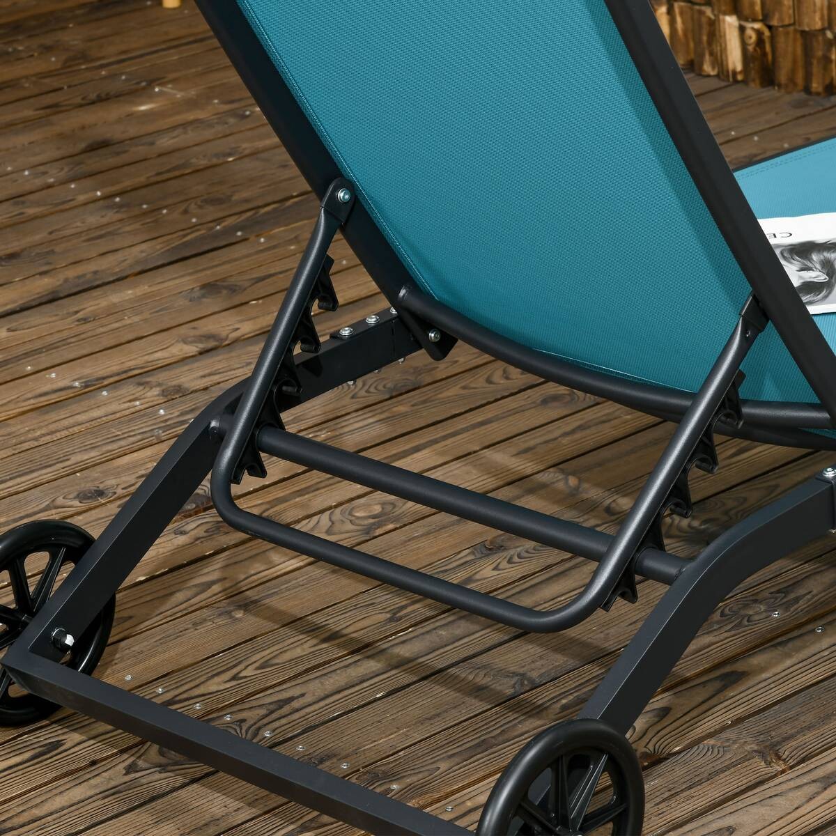 Outsunny Sonnenliege blau Aluminium B/H/L: ca. 165x102x66 cm