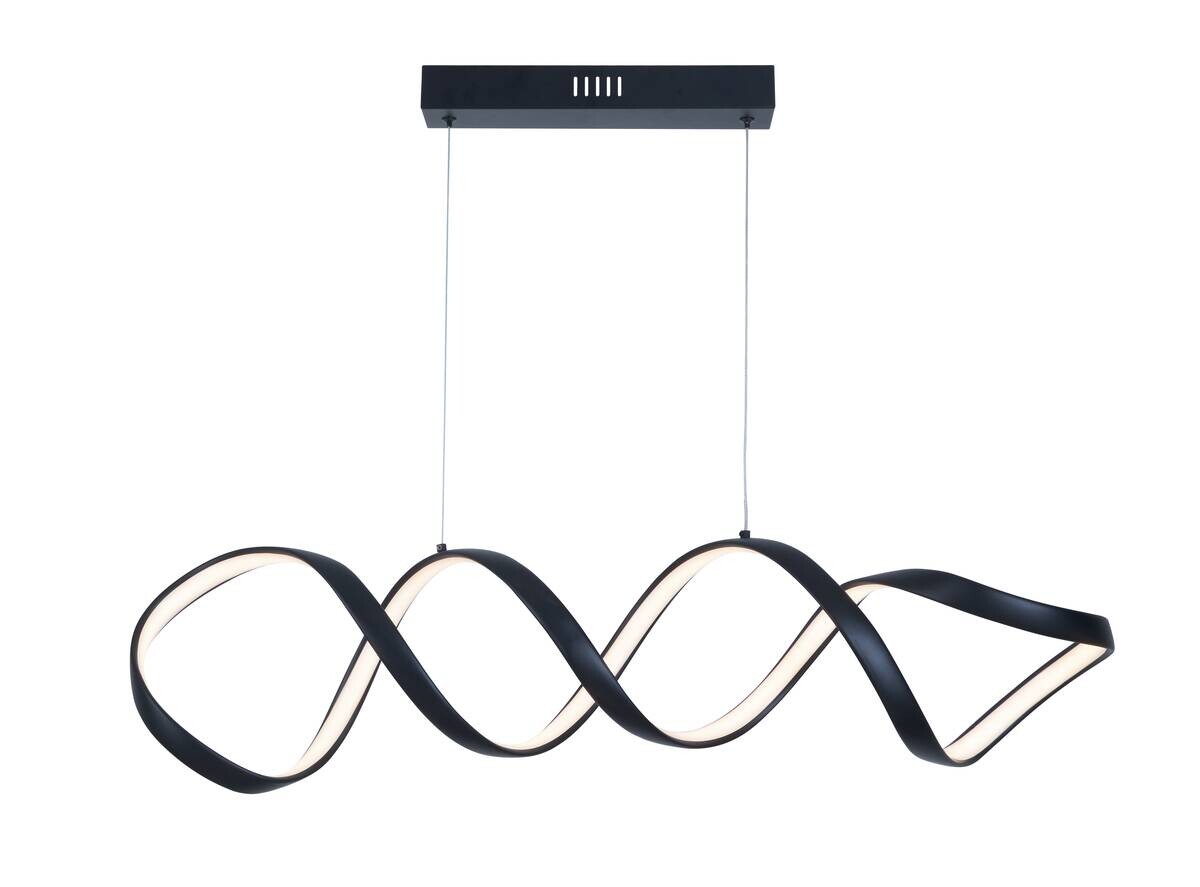 POCOline LED-Pendelleuchte Malte mattschwarz Metall B/H/L: ca. 18x120x107 cm