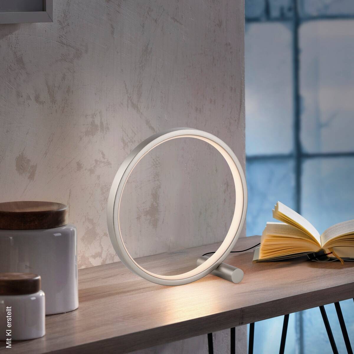 Just Light LED-Tischlleuchte Mini-Ritus silber Eisen 1 Brennstellen