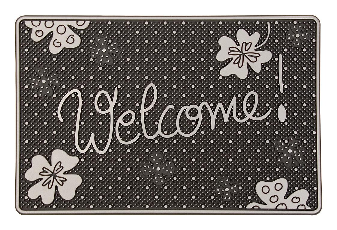 Fußmatte Welcome silber B/L: ca. 40x60 cm
