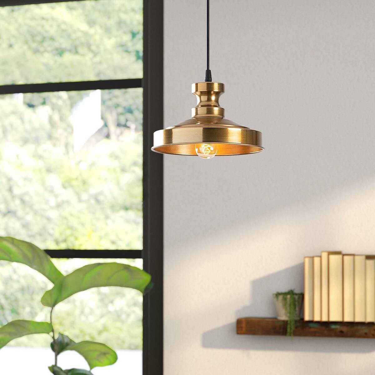 Opviq Pendelleuchte Berceste gold Metall B/H/T/L/D: ca. 22x109x22x22x22 cm E27 1 Brennstellen