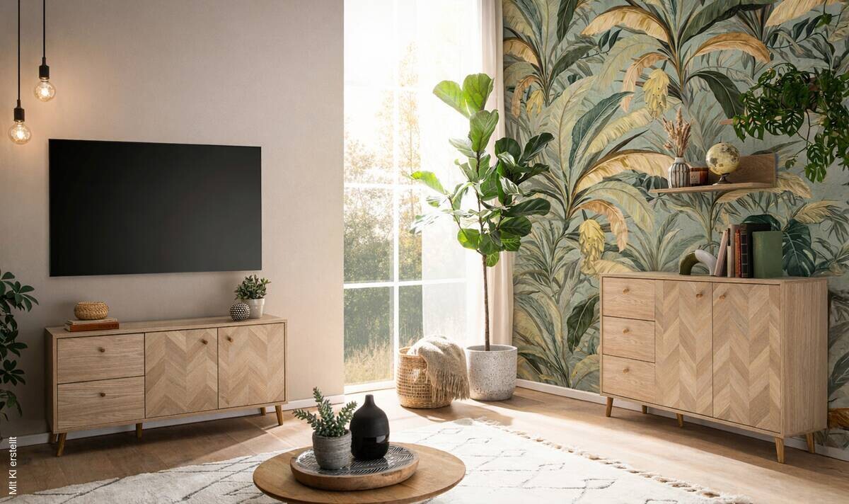 Lowboard Visby Eiche B/H/T: ca. 109x44,1x33,05 cm
