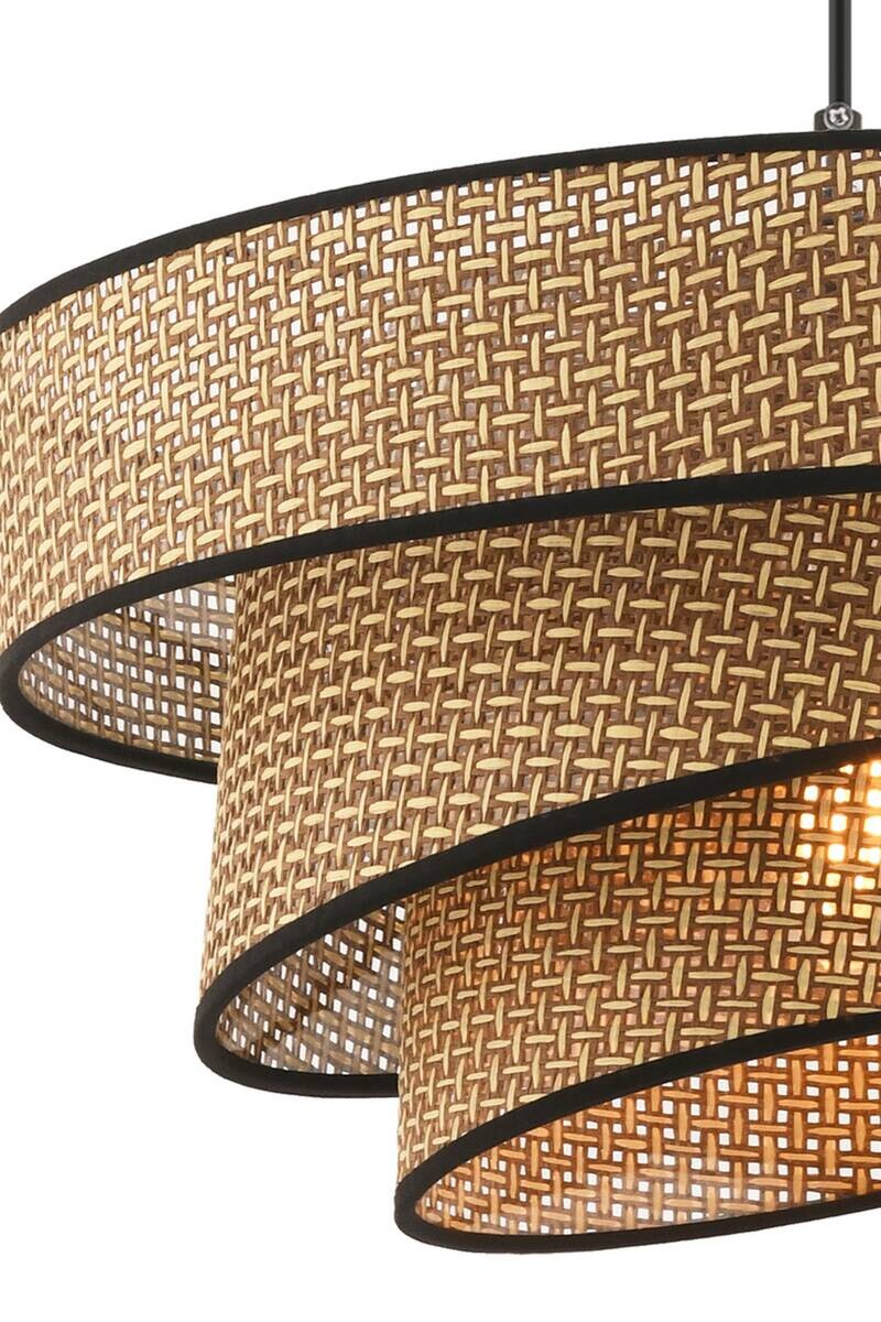 Opviq Pendelleuchte Couper beige schwarz Baumwolle Metall B/H/L: ca. 40x72x40 cm E27 1 Brennstellen