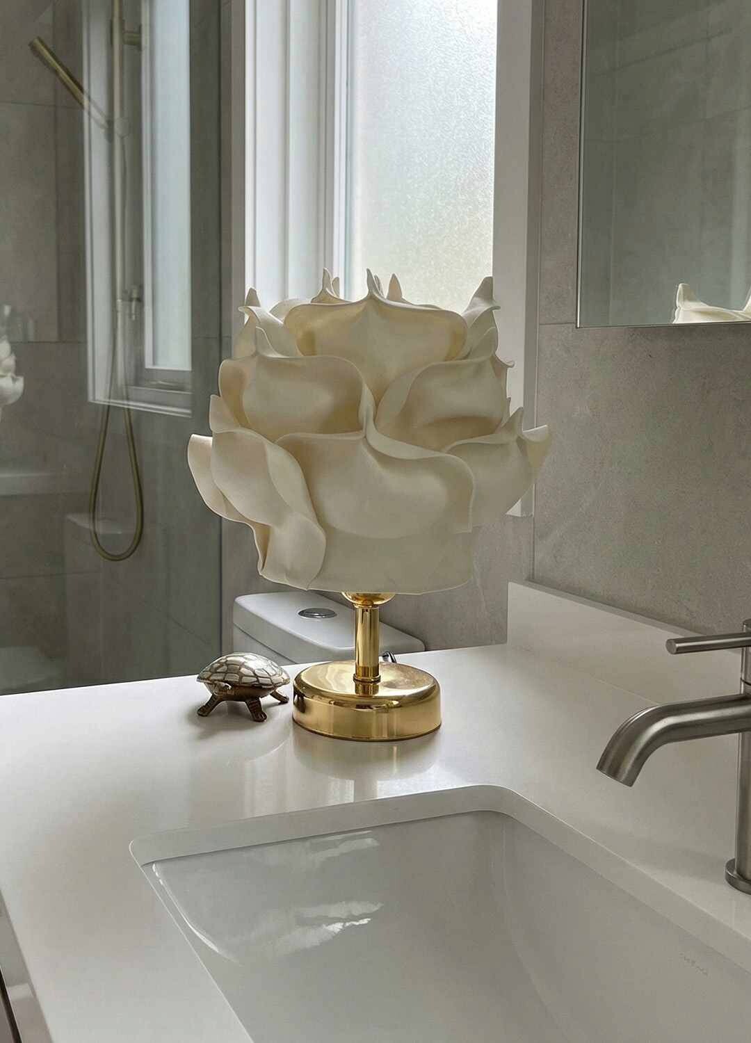 Opviq Tischleuchte beige gold Metall B/H/T/L/D: ca. 24x30x24x24x24 cm null 1 Brennstellen