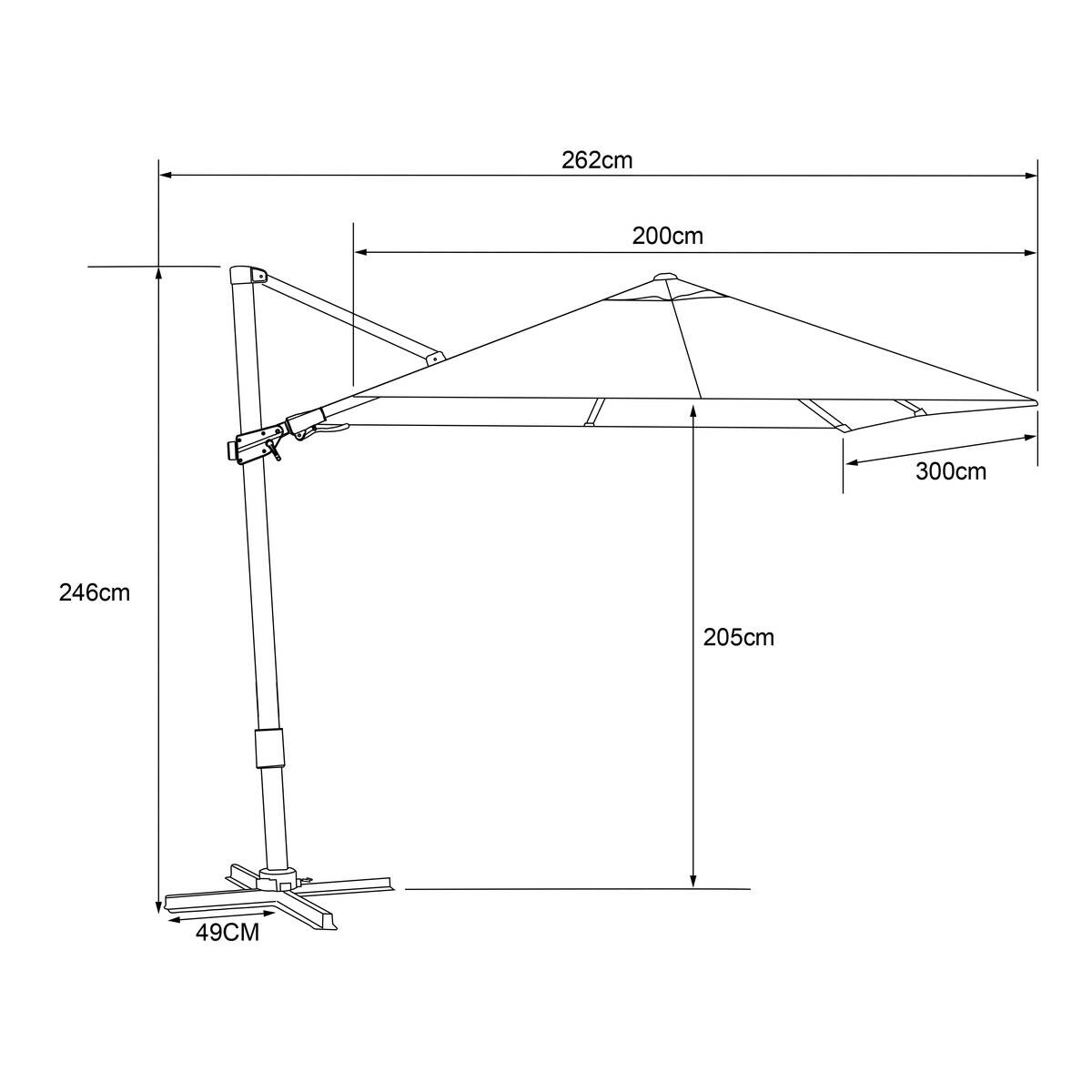 AXI Outdoor Living Ampelschirm Milad anthrazit Metall B/H/L: ca. 200x250x300 cm