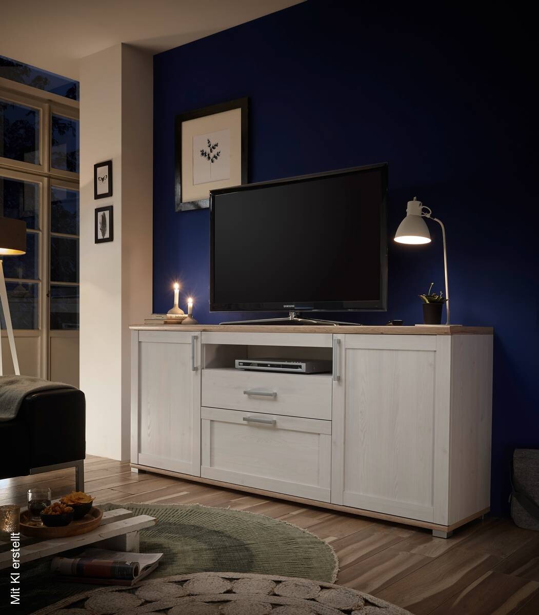 TV-Highboard Romance Sibiu Lärche Nachbildung San-Remo Nachbildung B/H/T: ca. 190x82x44 cm