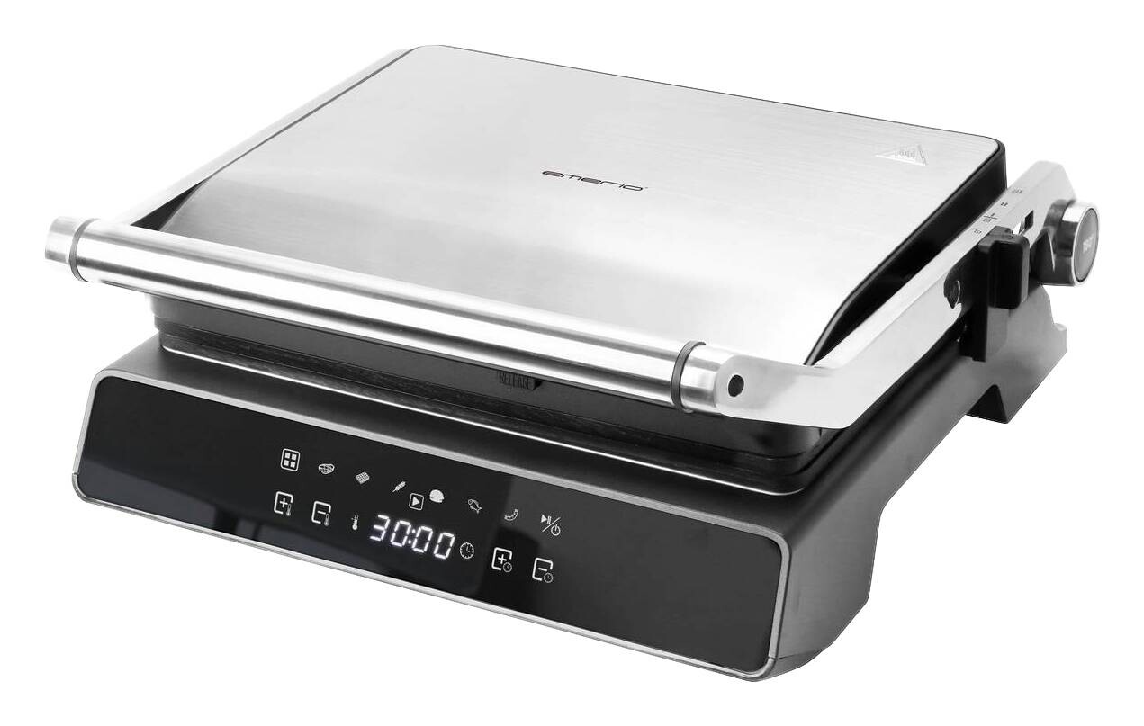 Emerio Kontaktgrill schwarz Edelstahl B/H/L: ca. 34x14,5x35 cm