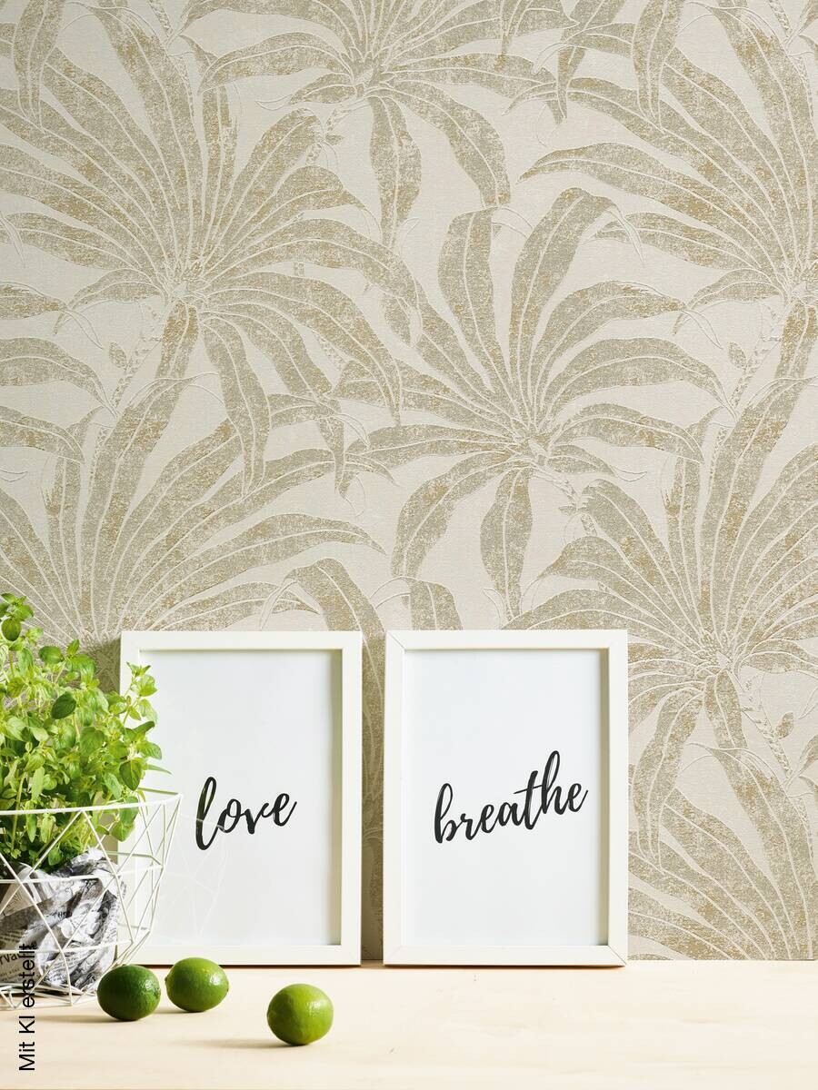 A.S.Creation Vliestapete beige silber gold B/H/D: ca. 53x1005x9,2 cm