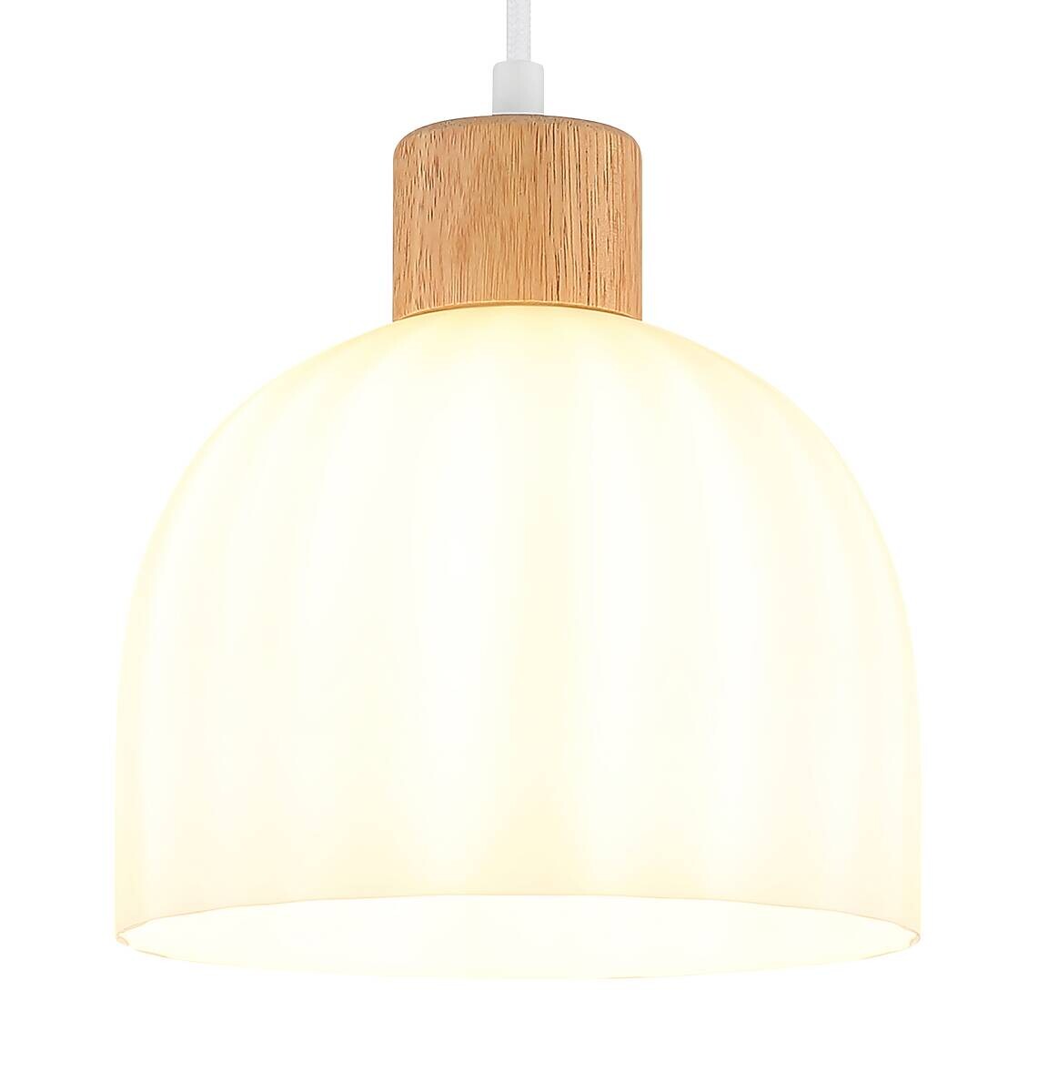 GLOBO Pendelleuchte Opal weiß Metall Glas H/D: ca. 120x20 cm E27 1 Brennstellen
