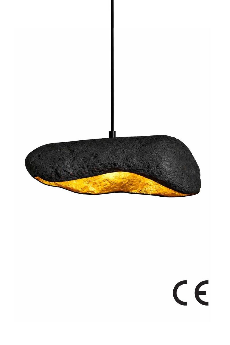 Pendelleuchte schwarz gold Beton B/H/L/D: ca. 33x60x33x33 cm E27 1 Brennstellen