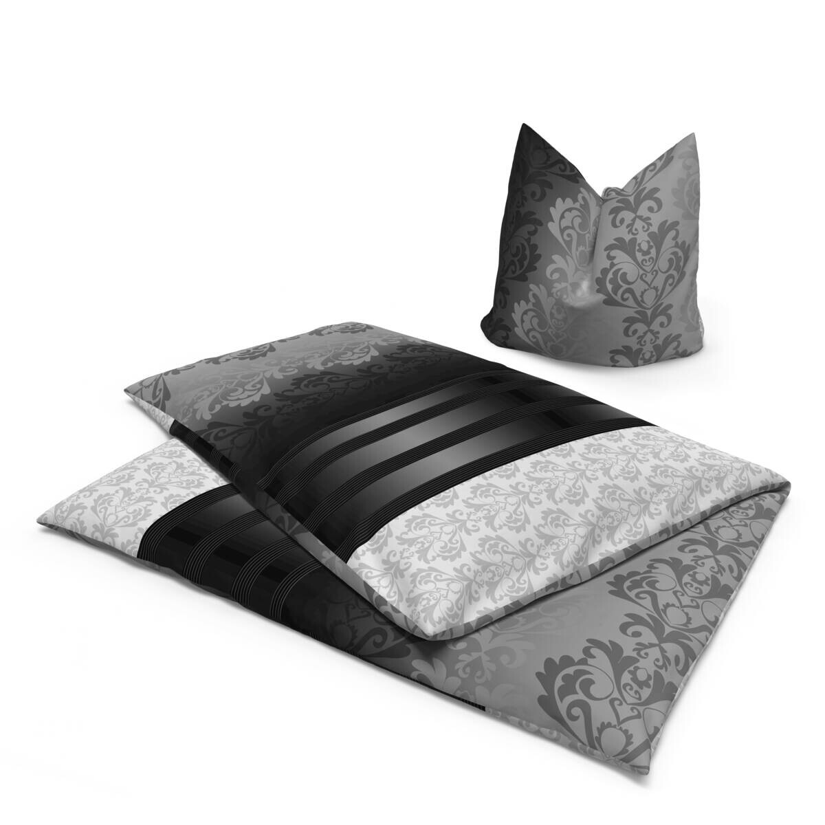 Baumwoll Bettwäsche Cotton touch anthrazit 52% Baumwolle, 48% Polyester B/L: ca. 135x200 cm