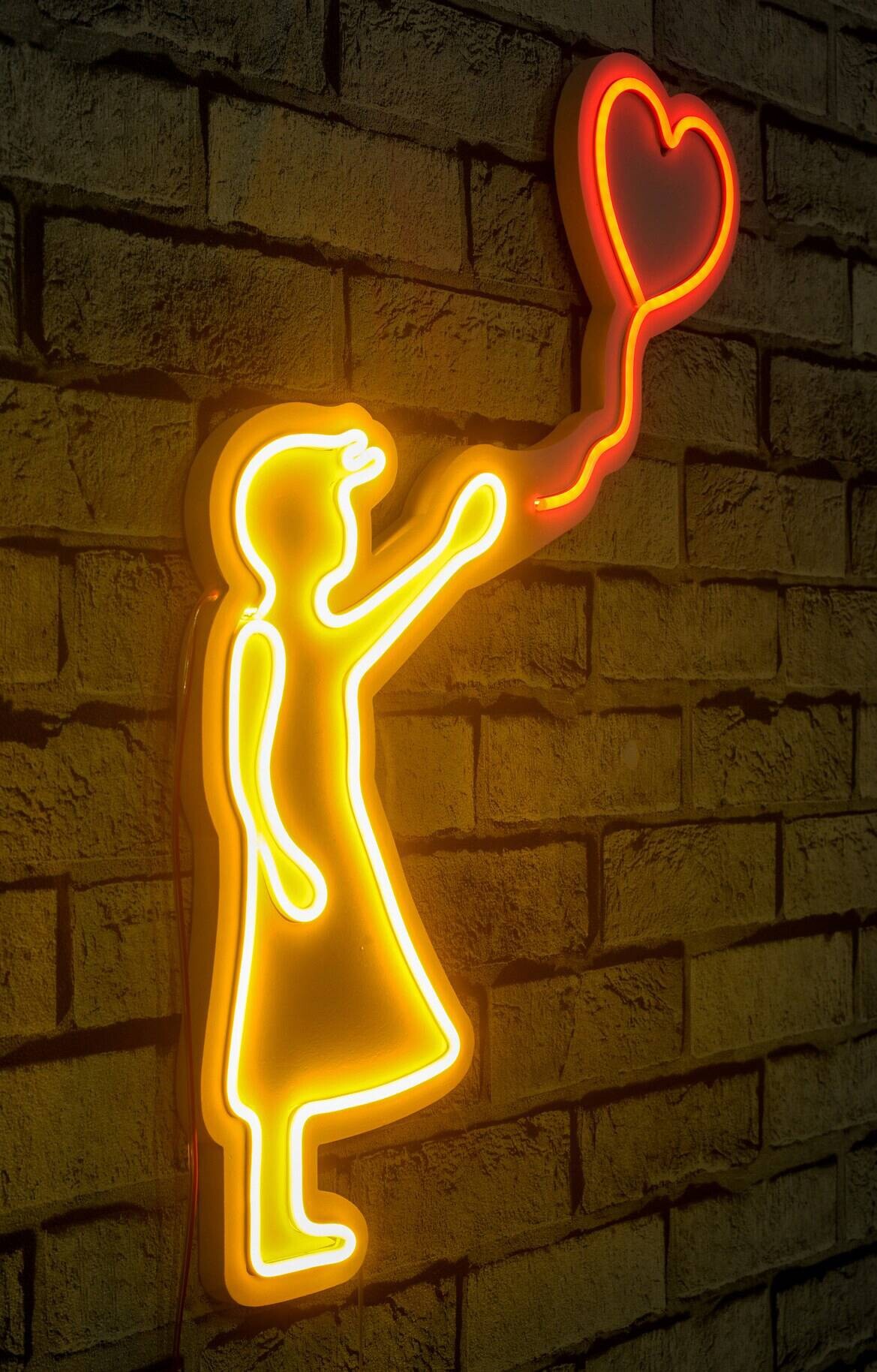 Opviq LED-Wandleuchte rot gelb PVC B/H/T/L: ca. 42x56x2x42 cm