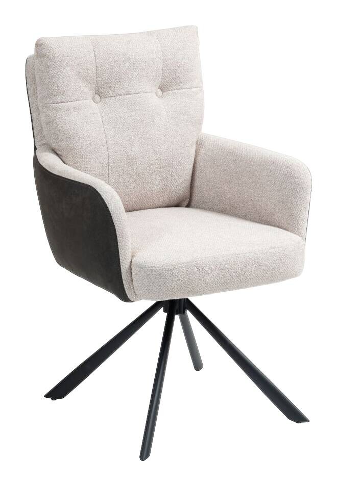 Drehstuhl Lecce beige Microfaser B/H/T: ca. 60x95x67 cm