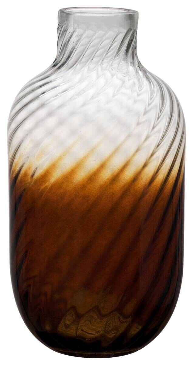 Vase braun Glas B/H/L/D: ca. 18,5x35x18,5x18,5 cm