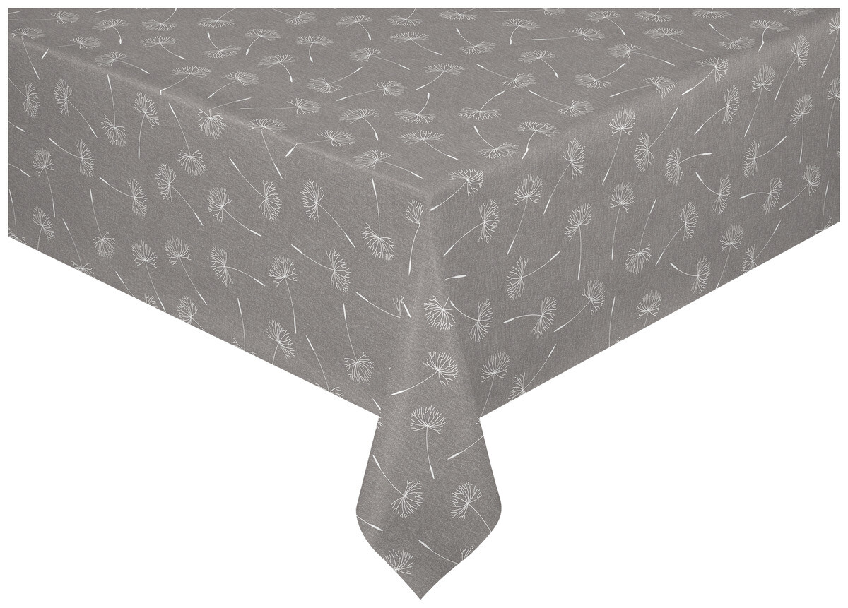 Milano Abwaschbarer Tischbelag Pusteblume silber B: ca. 140 cm