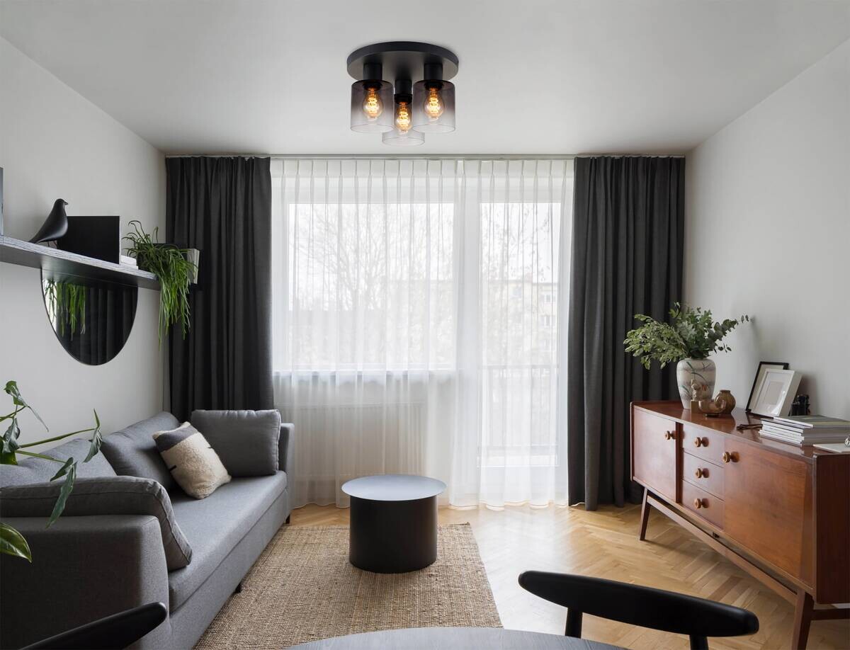 POCOline Deckenleuchte Azir schwarz Metall D: ca. 32 cm E27 3 Brennstellen