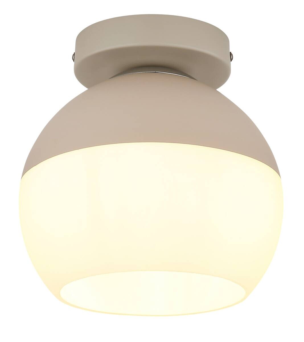 GLOBO Deckenleuchte RAGUSA sand Metall Glas H/D: ca. 21x2 cm E27 1 Brennstellen