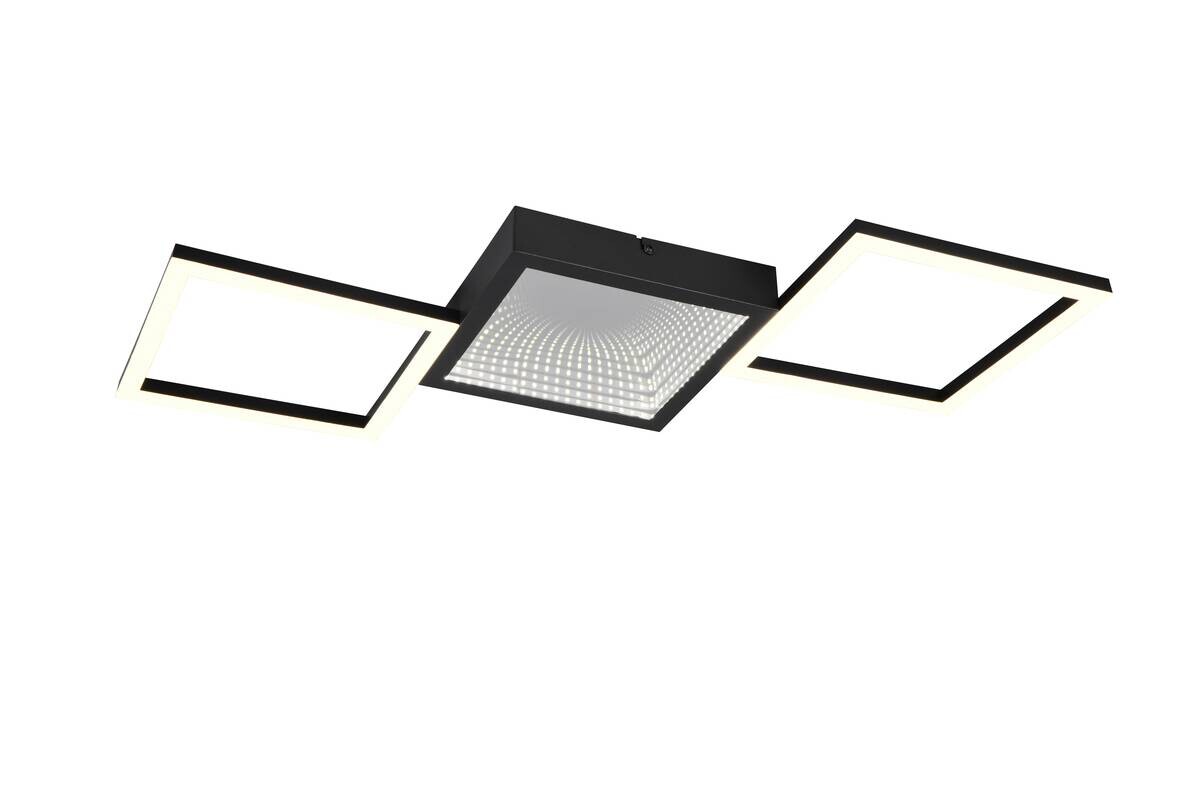 Reality LED-Deckenleuchte Gelo mattschwarz Metall B/H/L: ca. 43x4x66 cm