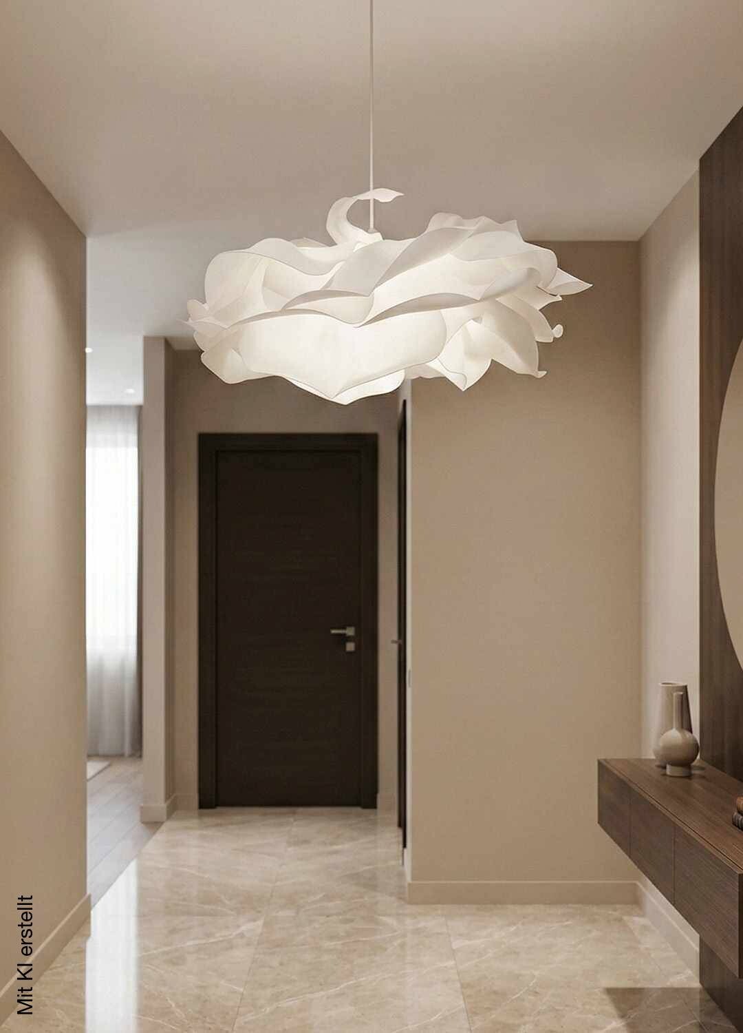 Opviq Pendelleuchte weiß Kunststoff B/H/T/L/D: ca. 58x85x58x58x58 cm E27 1 Brennstellen