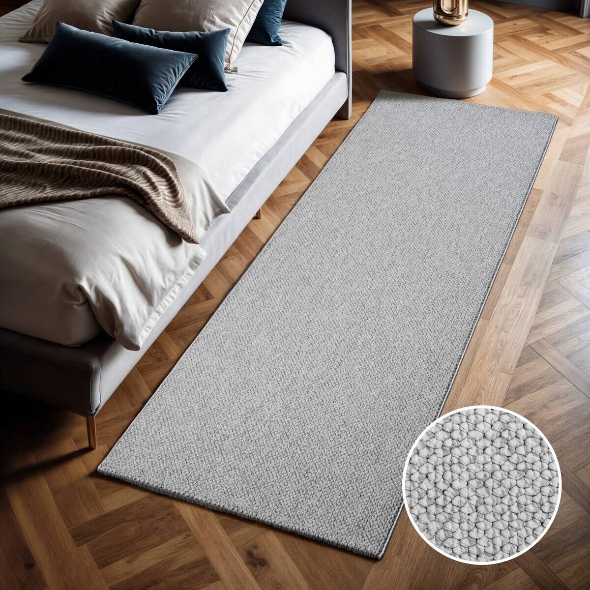 Sanat Teppich LORA PLUS hellgrau B/L: ca. 80x200 cm