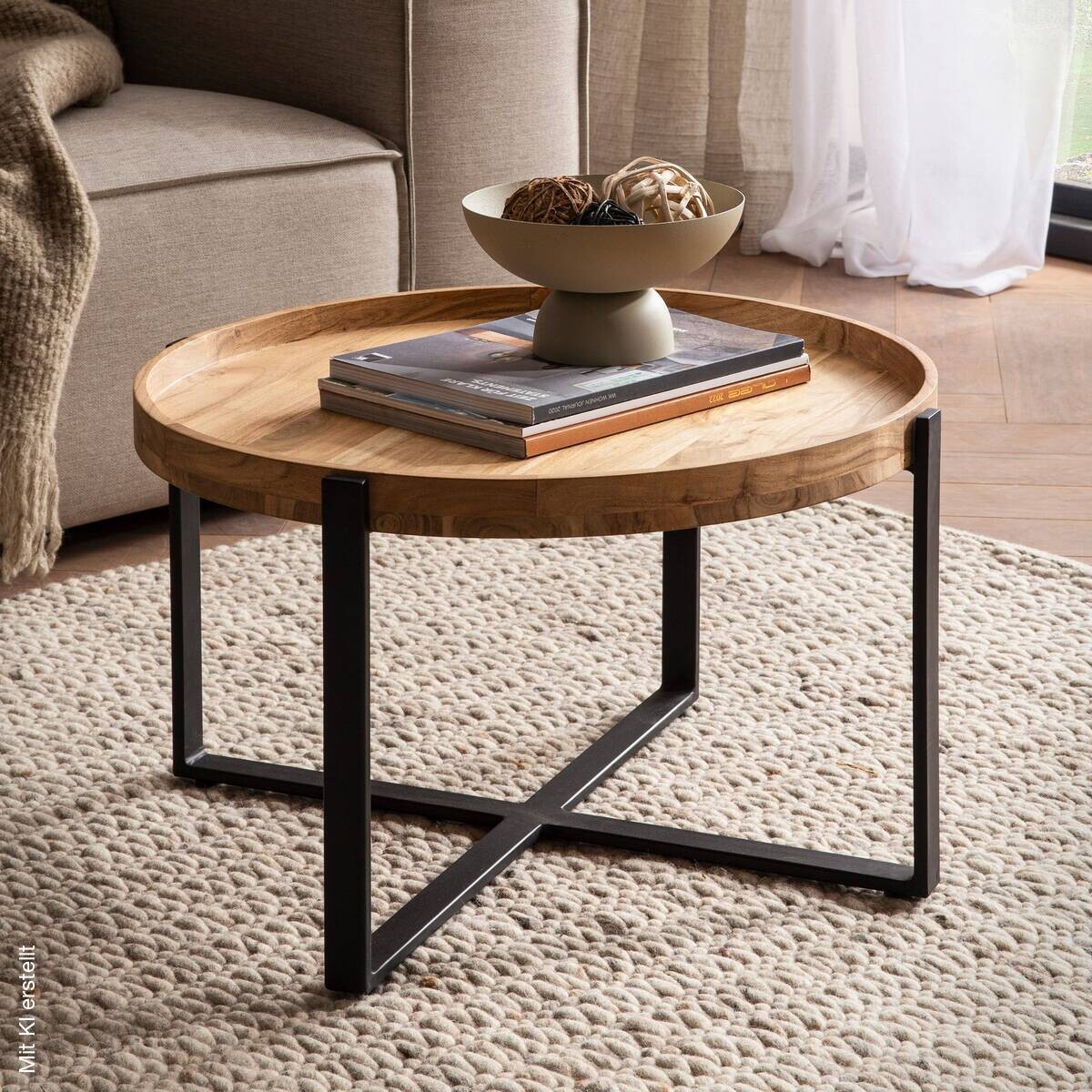 Couchtisch braun H/D: ca. 36x60 cm