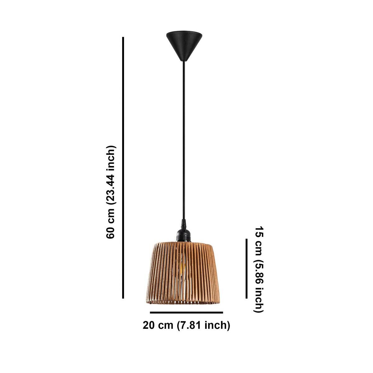 Opviq Pendelleuchte Akin Natural kamel Metall Bambus B/H/T/L/D: ca. 20x60x20x20x20 cm E27 1 Brennstellen