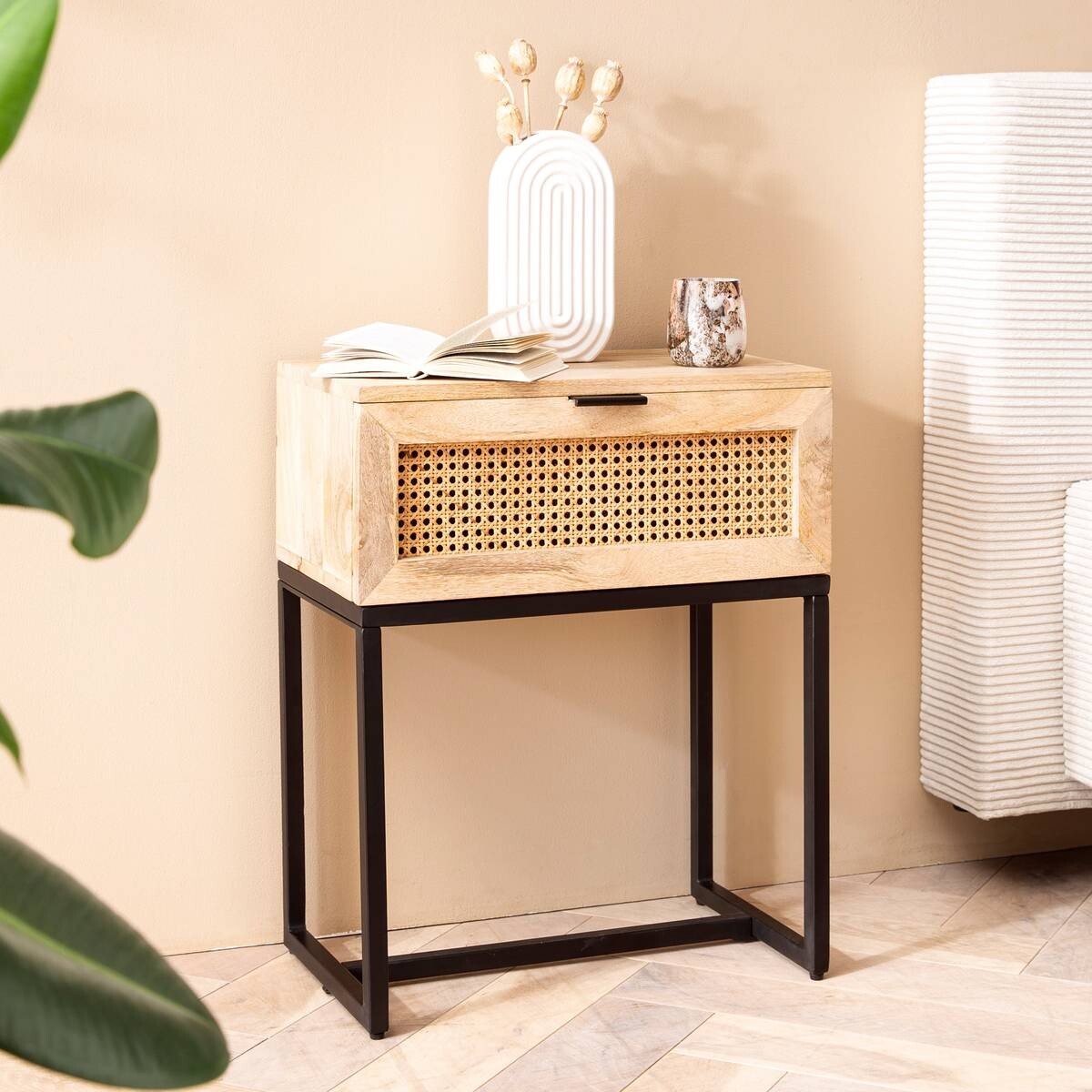 Nachtkonsole natur B/H/T: ca. 50x60x30 cm