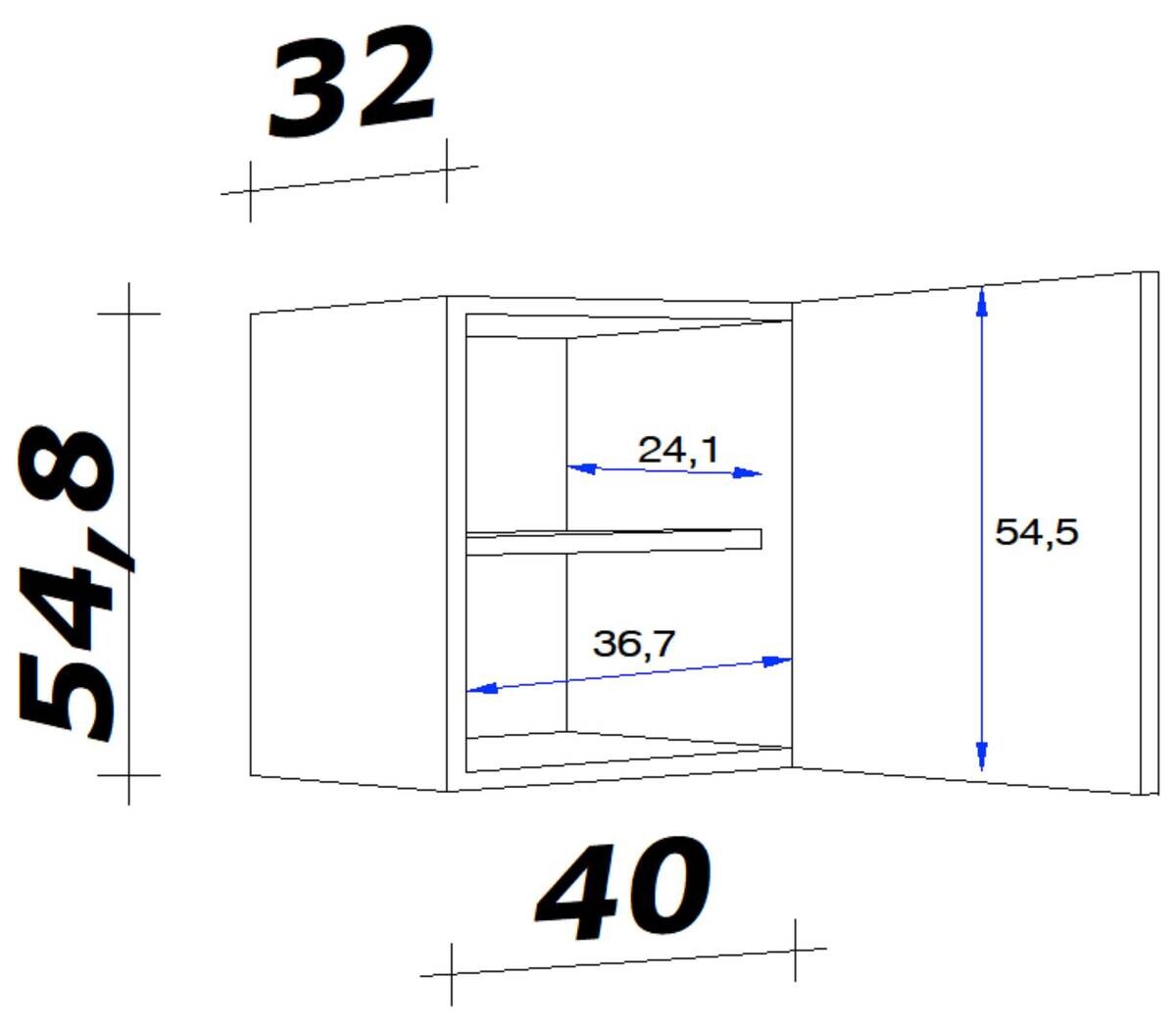 Flex-Well Hängeschrank Wito weiß B/H/T: ca. 40x54,8x32 cm