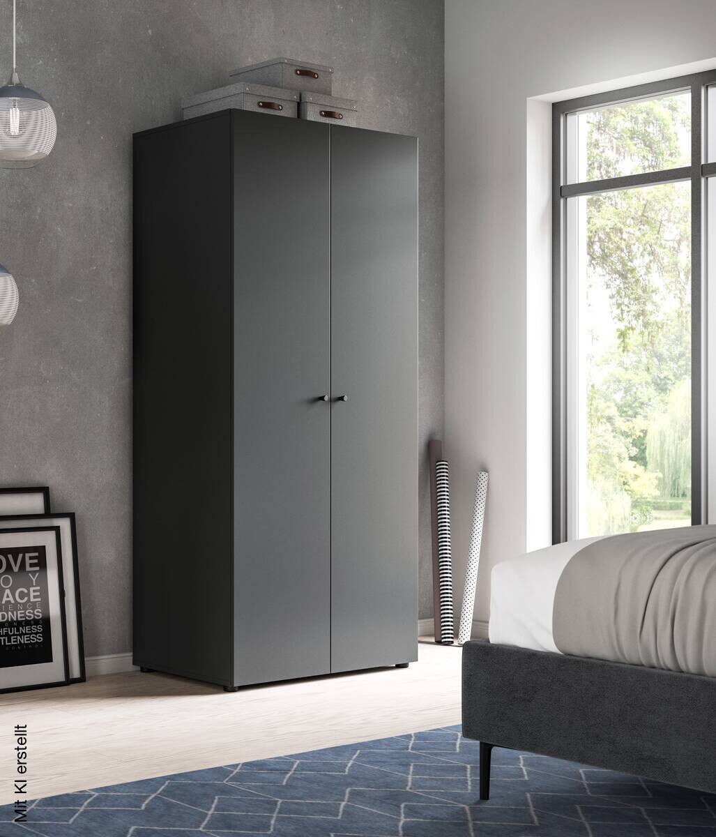Kleiderschrank DARWIN anthrazit B/H/T: ca. 80x176x51 cm