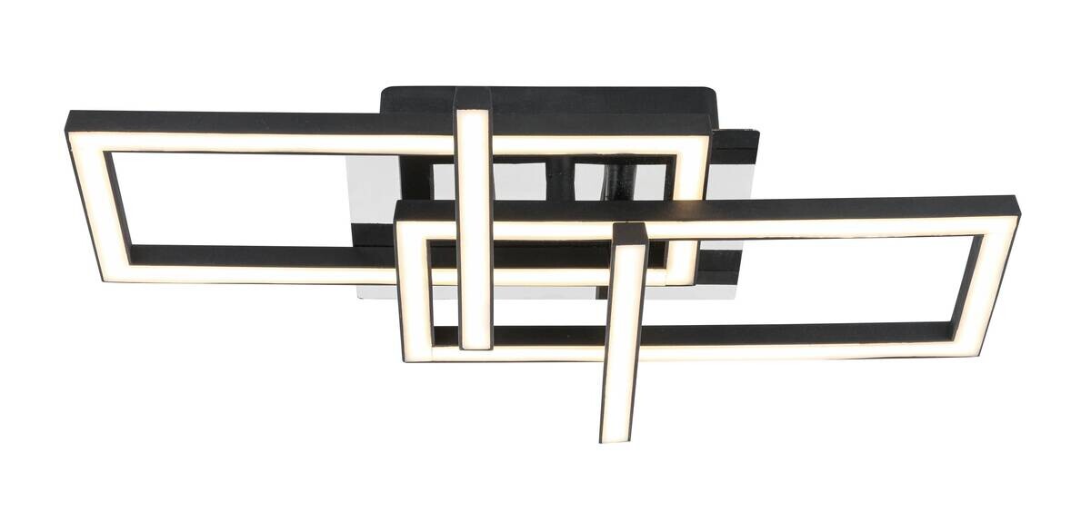 Nolo LED-Deckenleuchte Harald schwarz Chrom Kunststoff Metall B/H/L: ca. 28,5x7x42 cm 1 Brennstellen