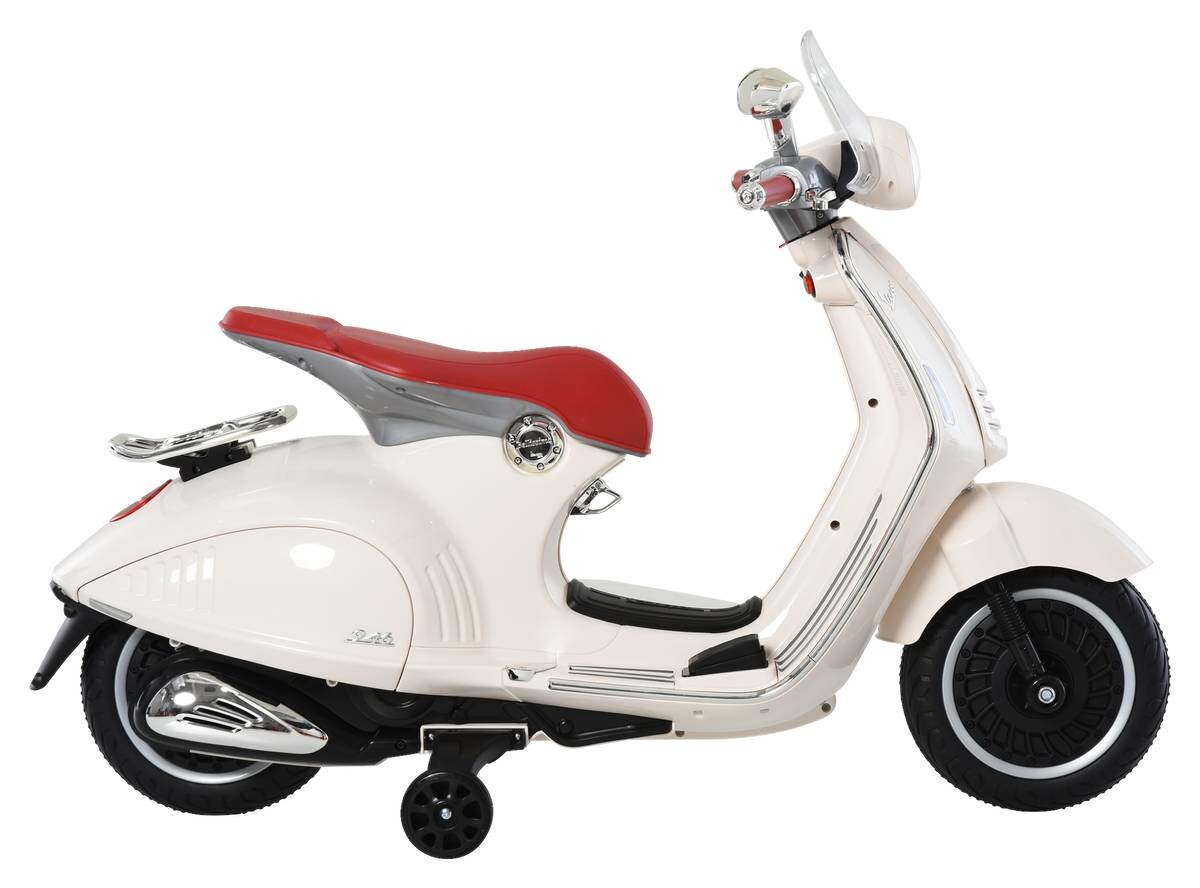HOMCOM Kinder-Elektro-Motorrad Vespa creme B/H/L: ca. 49x75x108 cm