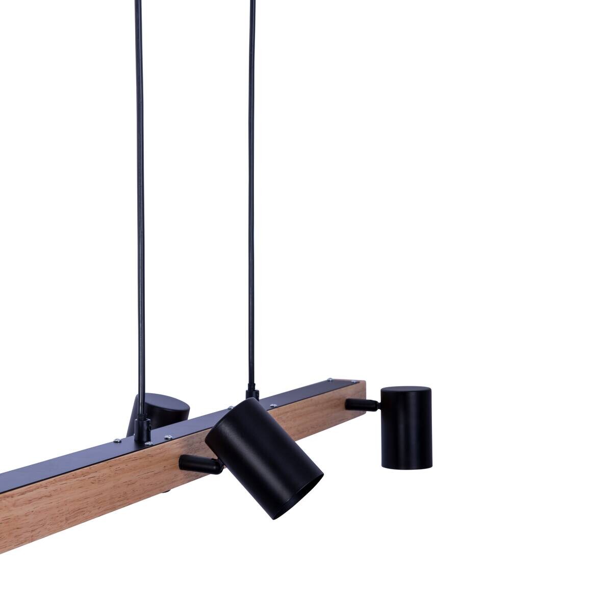 Näve Leuchten Pendelleuchte 7094522 schwarz Holz Metall B/H/T: ca. 24x120x80 cm GU10 4 Brennstellen