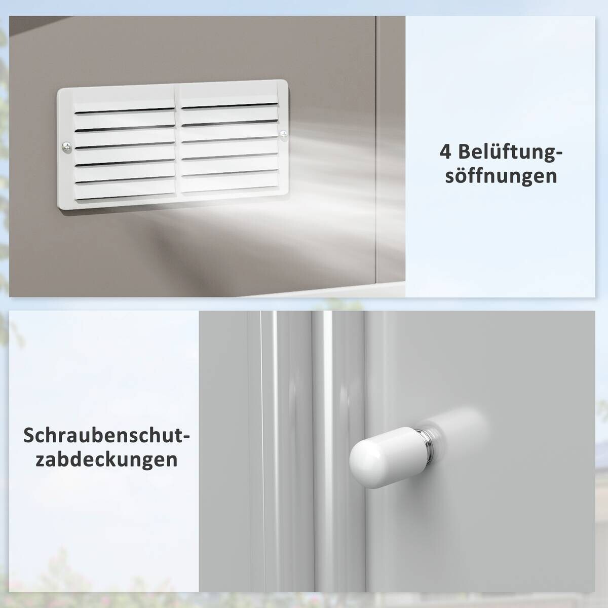 Outsunny Gerätehaus hellgrau B/H/L: ca. 386x200x340 cm