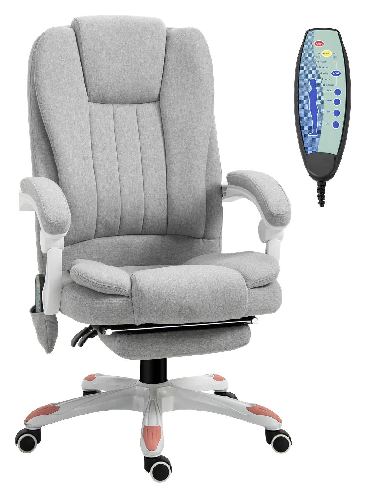 Vinsetto Massagestuhl MH921-272 grau Polyester-Mischgewebe Schaumstoff Nylon B/H/L: ca. 66x115x63 cm