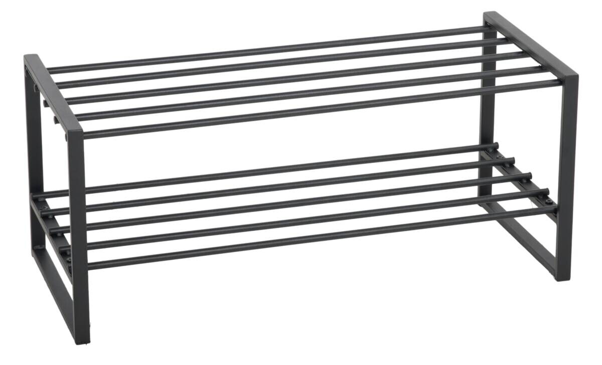 Schuhregal Abby schwarz Metall B/H/T: ca. 70x30x30 cm