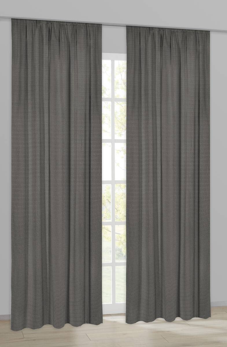 Dekovorhang Leo grau B/L: ca. 135x300 cm