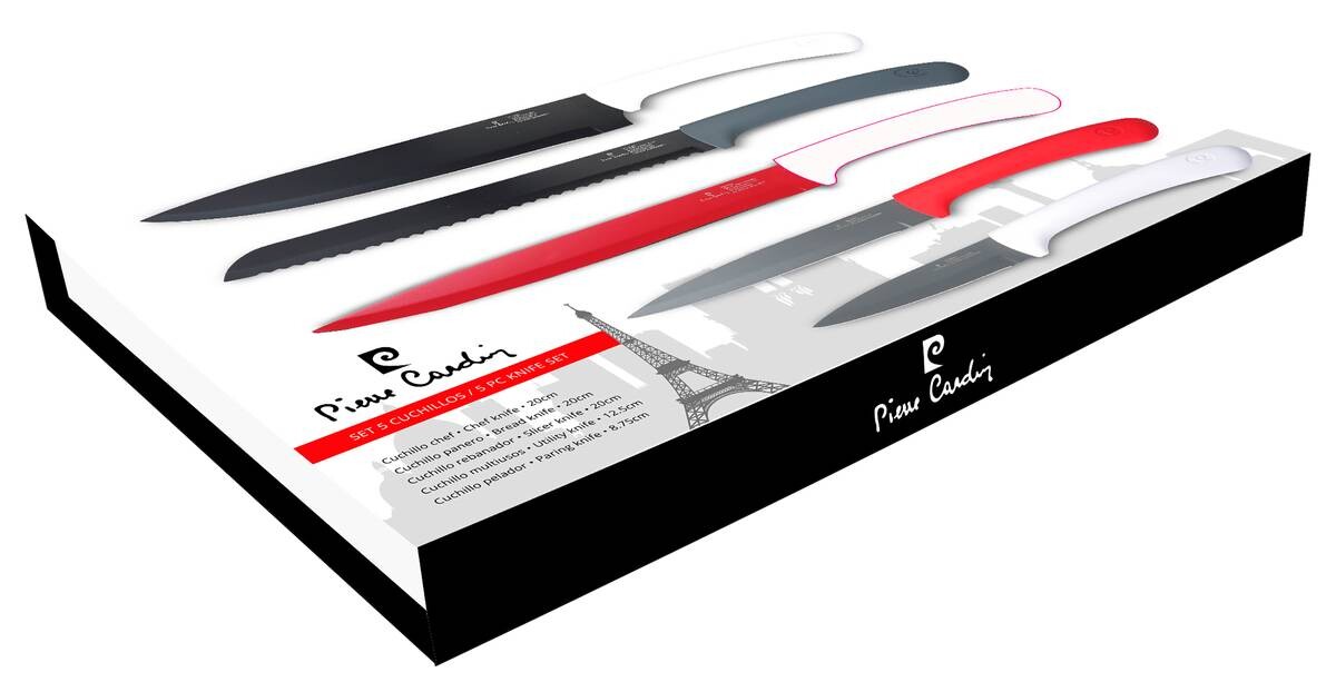 PIERRE CARDIN Messerset bunt Edelstahl 5 tlg.