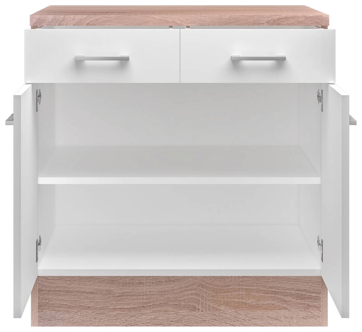 Unterschrank Samoa weiß Eiche Nachbildung B/H/T: ca. 80x85x60 cm