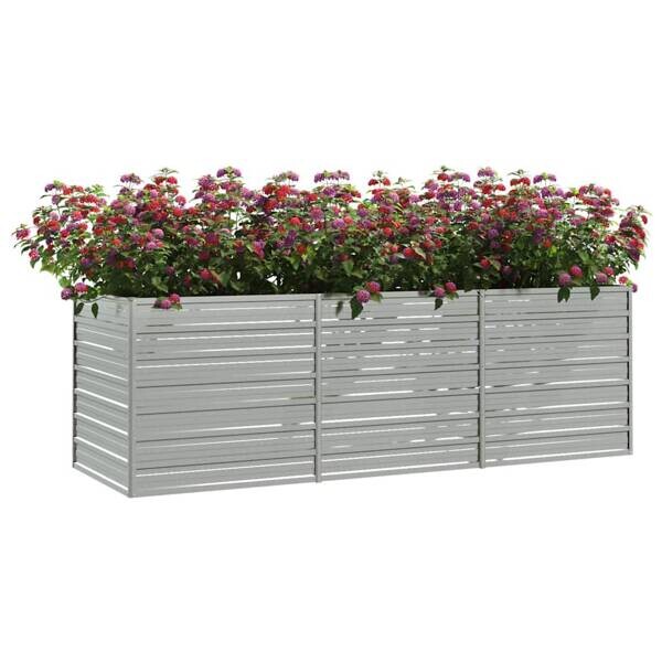 Garten-Hochbeet silber Stahl B/H/L: ca. 80x77x240 cm