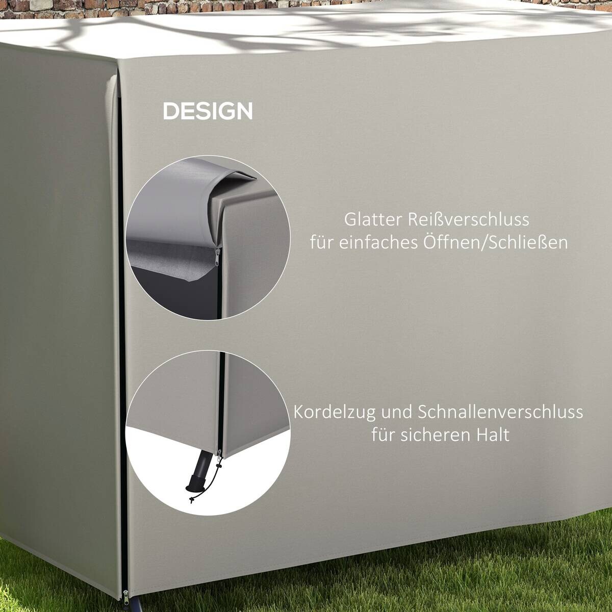 Outsunny Abdeckplane grau Polyester B/H/L: ca. 124x205x164 cm