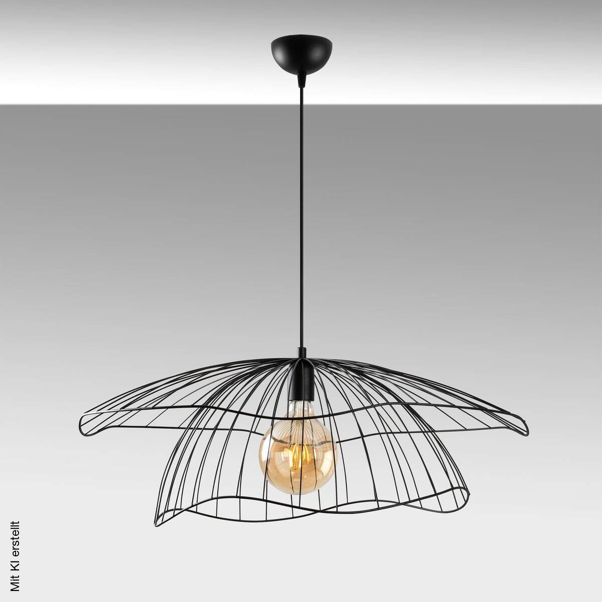 Opviq Pendelleuchte Mantar schwarz B/H/T/L/D: ca. 70x124x70x70x70 cm E27 1 Brennstellen