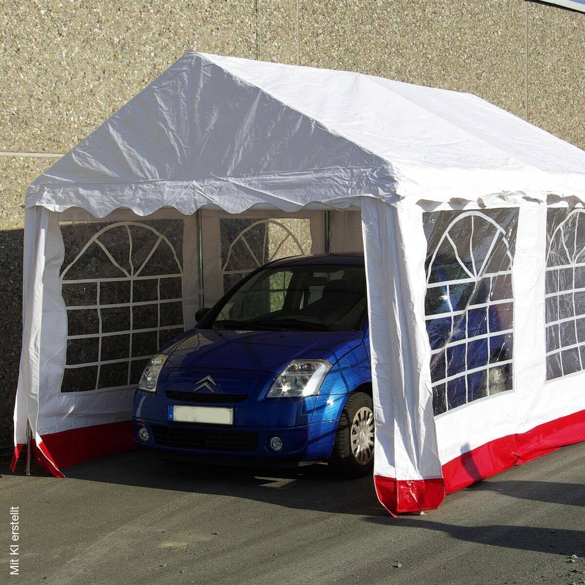 VCM Pavillon weiß Metall B/H/L: ca. 300x300x400 cm
