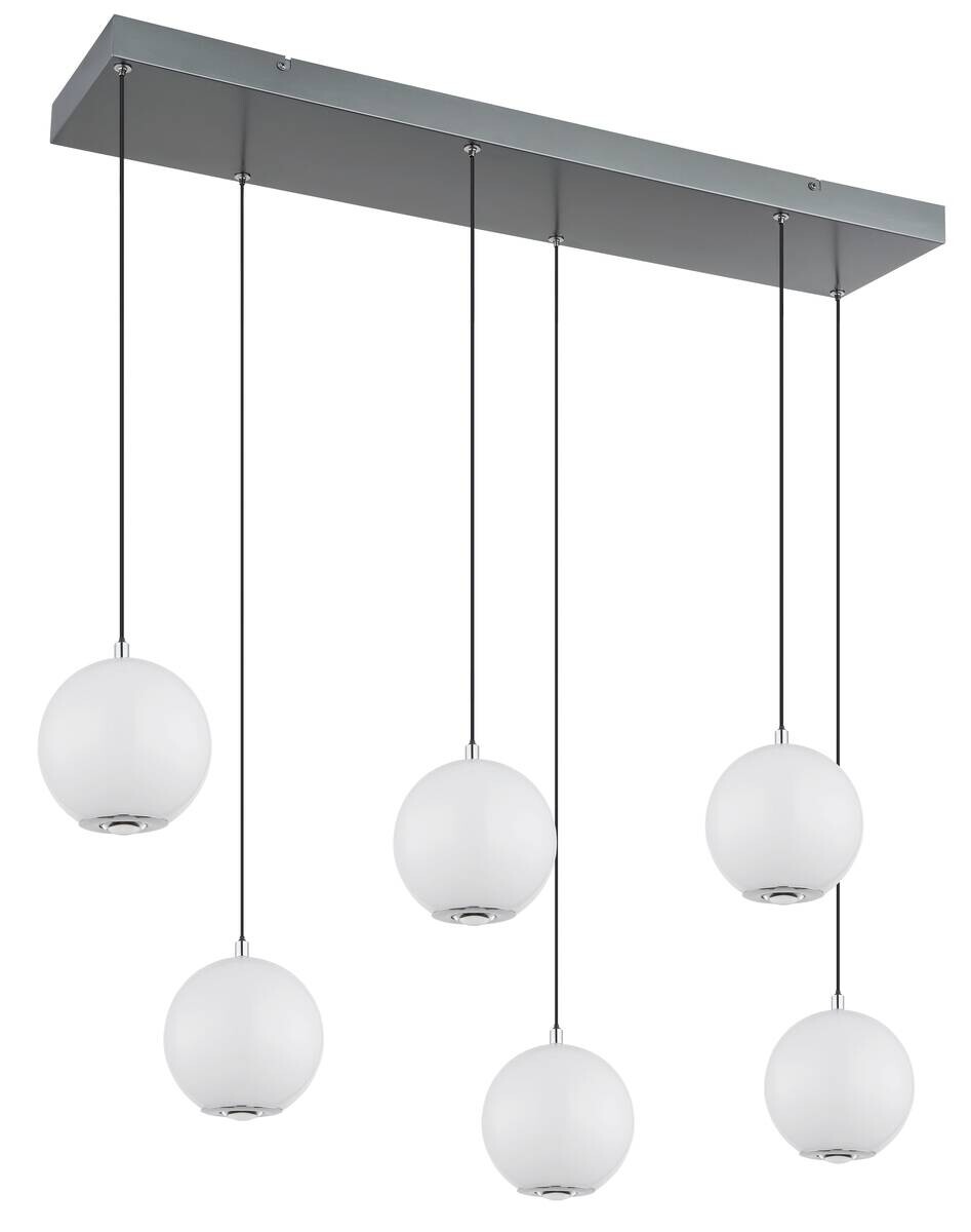 GLOBO Pendelleuchte grau Opal Glas Metall B/H/T/L: ca. 30x150x97,5x97,5 cm 1.0 Brennstellen
