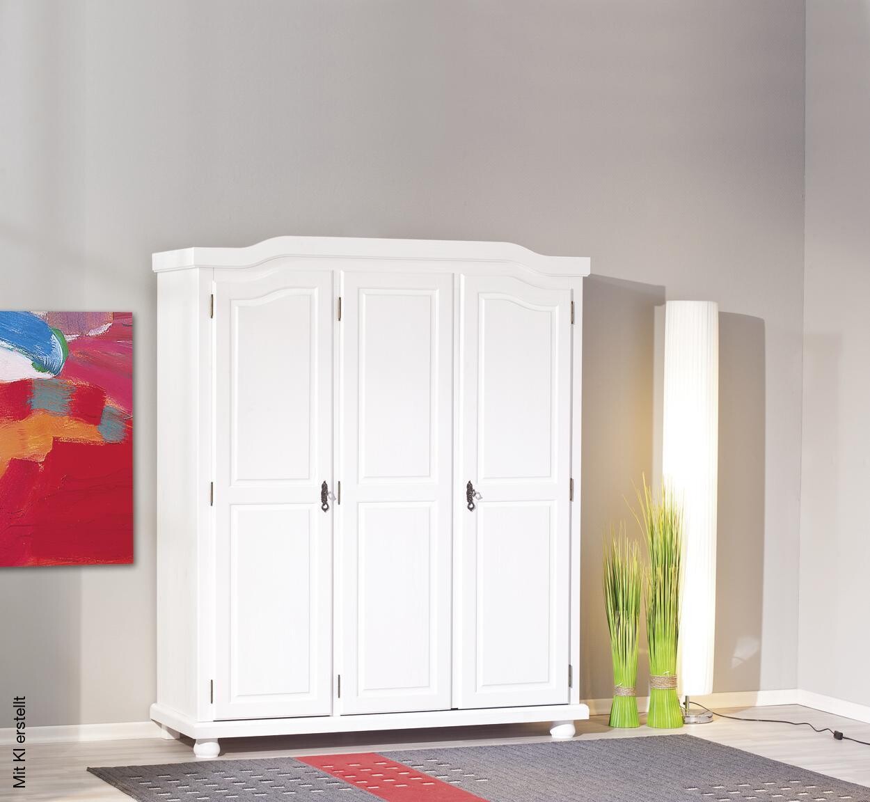 Kleiderschrank Bastian weiß B/H/T: ca. 150x180x56 cm