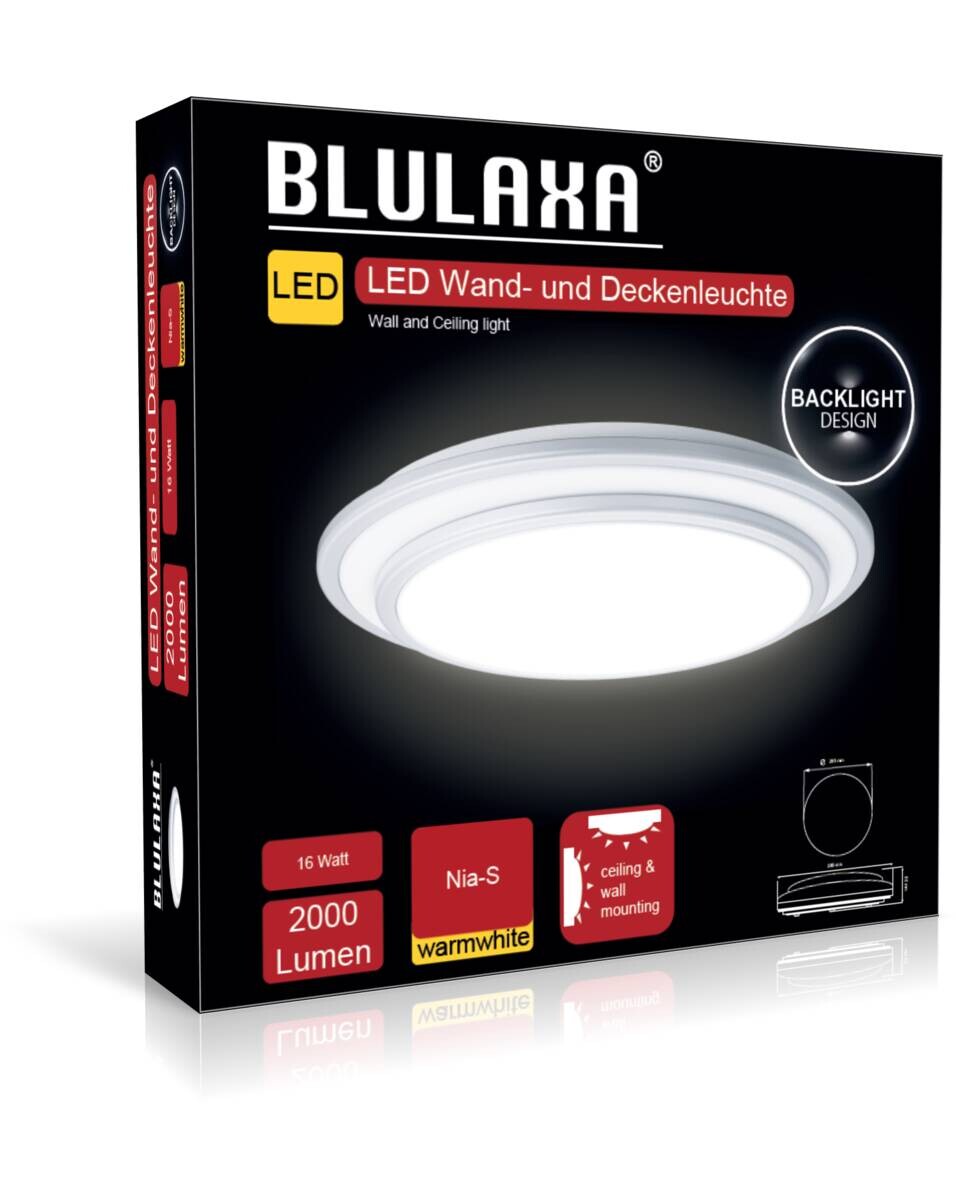 Blulaxa LED-Deckenleuchte warmweiß Kunststoff H/D: ca. 5,5x28,5 cm