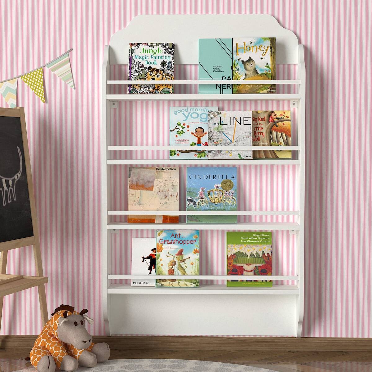 Regal Montessori weiß B/H/T: ca. 80x120x12 cm