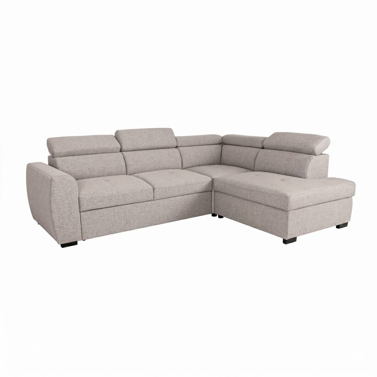 Ecksofa mit Bettfunktion und Bettkasten beige Webstoff B/H/T: ca. 245x184x87 cm